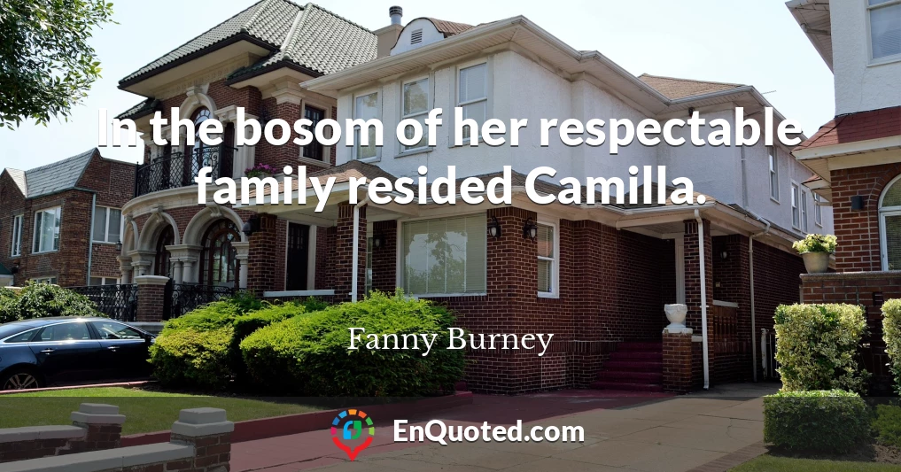 In the bosom of her respectable family resided Camilla.