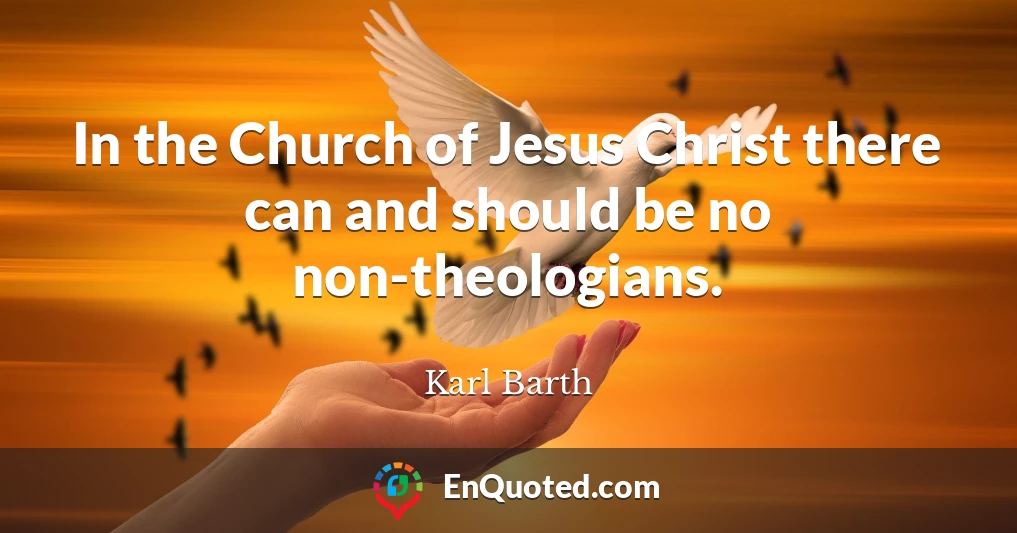 In the Church of Jesus Christ there can and should be no non-theologians.