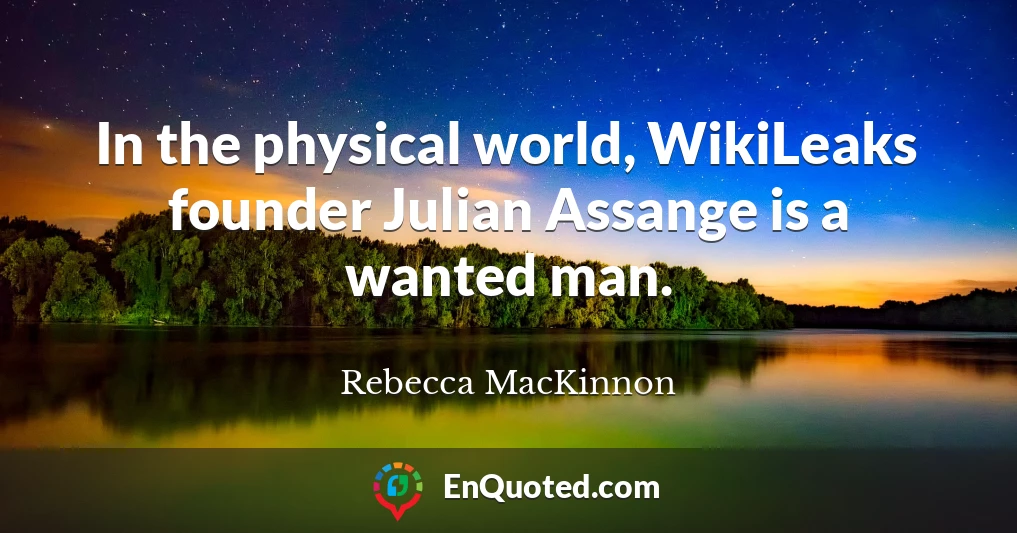 In the physical world, WikiLeaks founder Julian Assange is a wanted man.