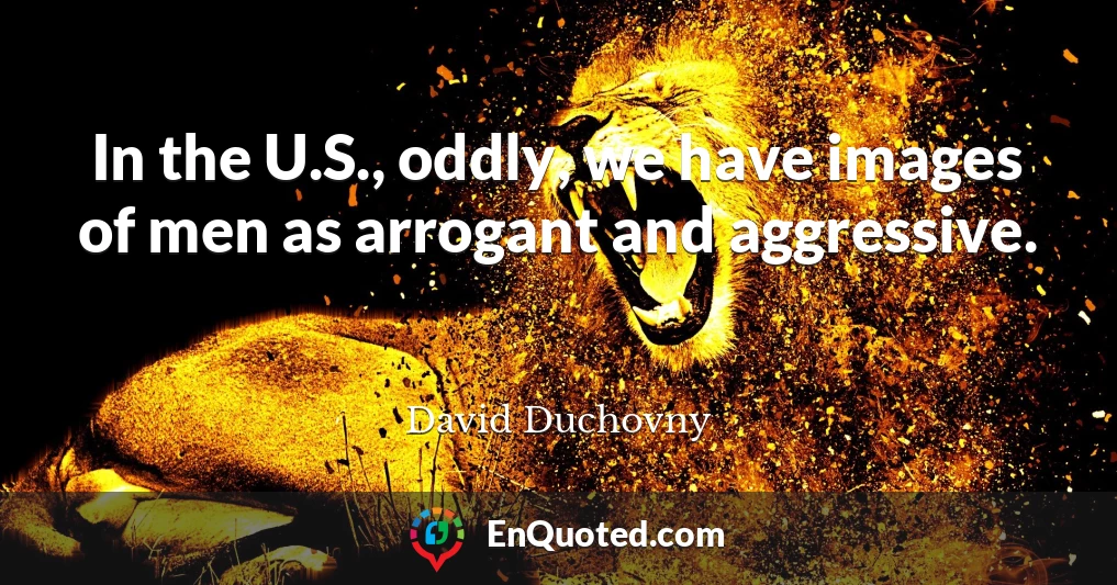 In the U.S., oddly, we have images of men as arrogant and aggressive.