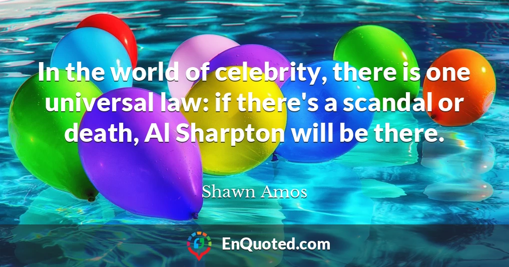 In the world of celebrity, there is one universal law: if there's a scandal or death, Al Sharpton will be there.