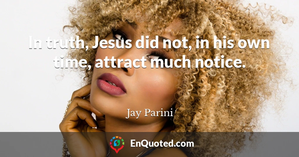 In truth, Jesus did not, in his own time, attract much notice.