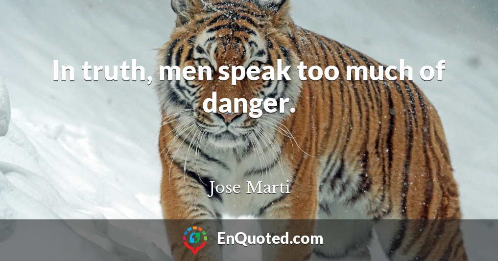 In truth, men speak too much of danger.