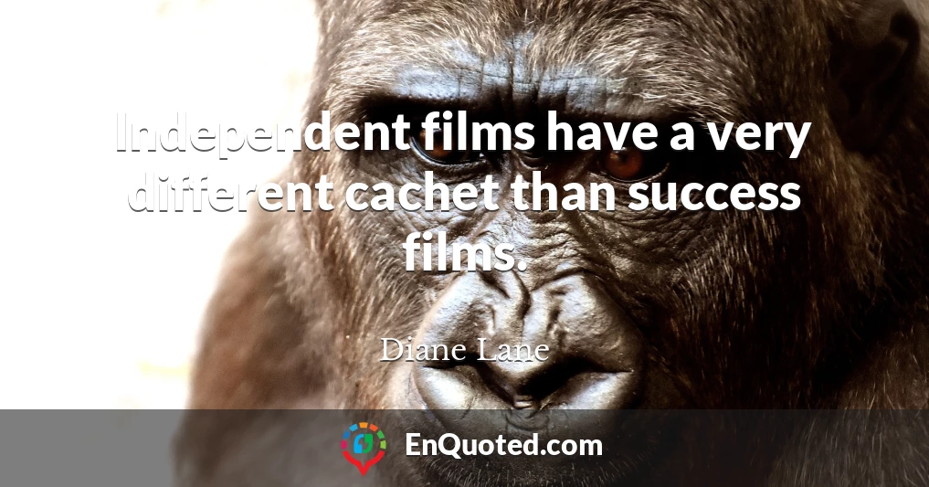 Independent films have a very different cachet than success films.