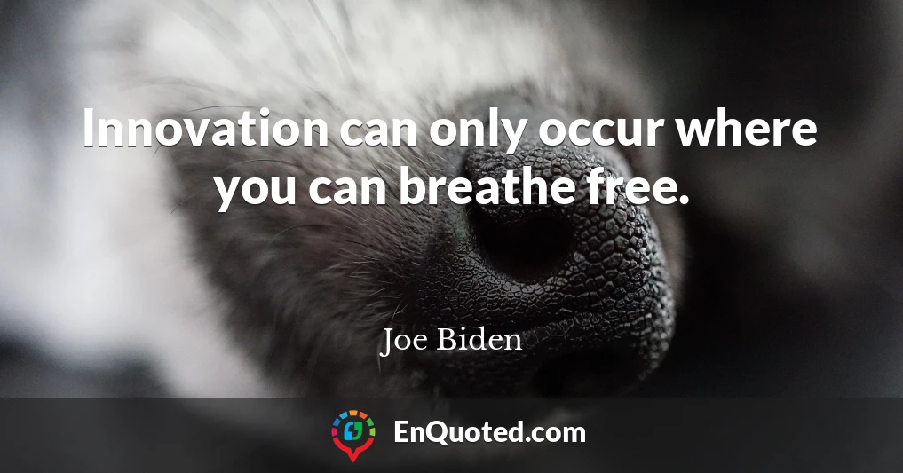 Innovation can only occur where you can breathe free.