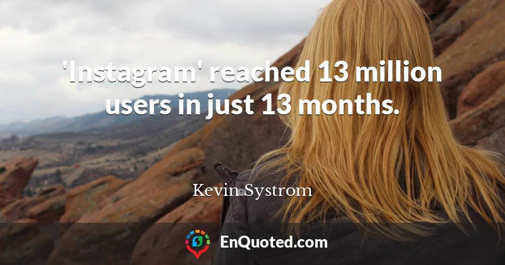 'Instagram' reached 13 million users in just 13 months.