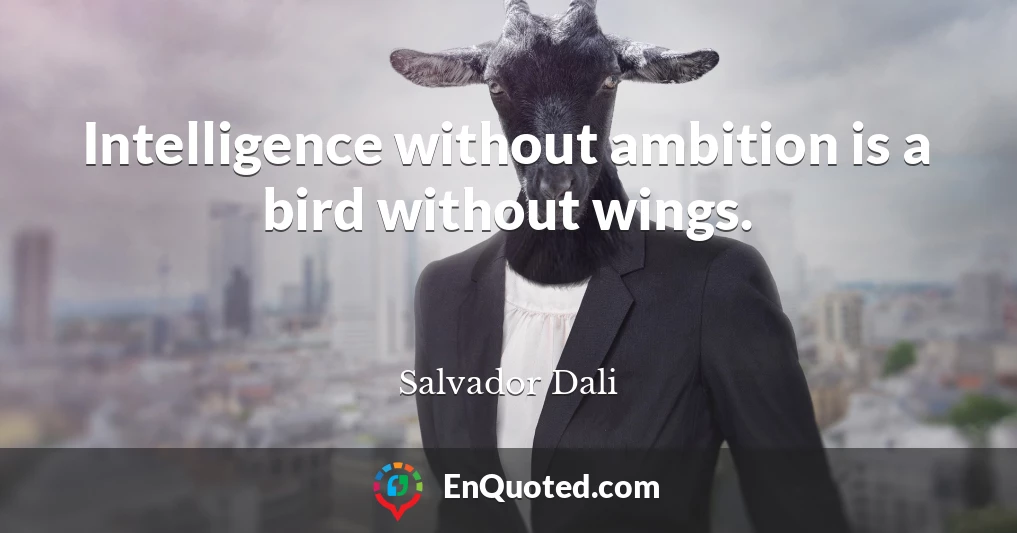 Intelligence without ambition is a bird without wings.
