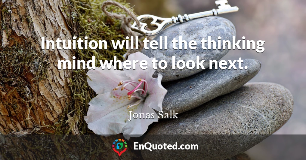 Intuition will tell the thinking mind where to look next.