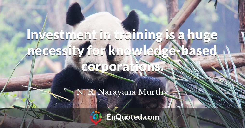 Investment in training is a huge necessity for knowledge-based corporations.