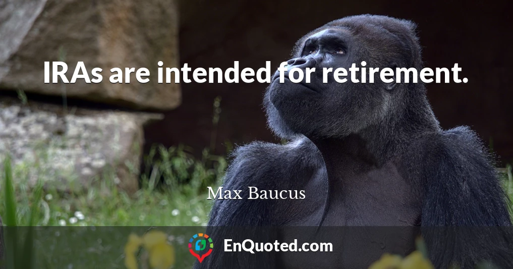 IRAs are intended for retirement.
