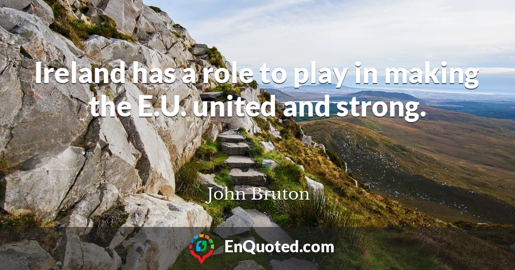 Ireland has a role to play in making the E.U. united and strong.