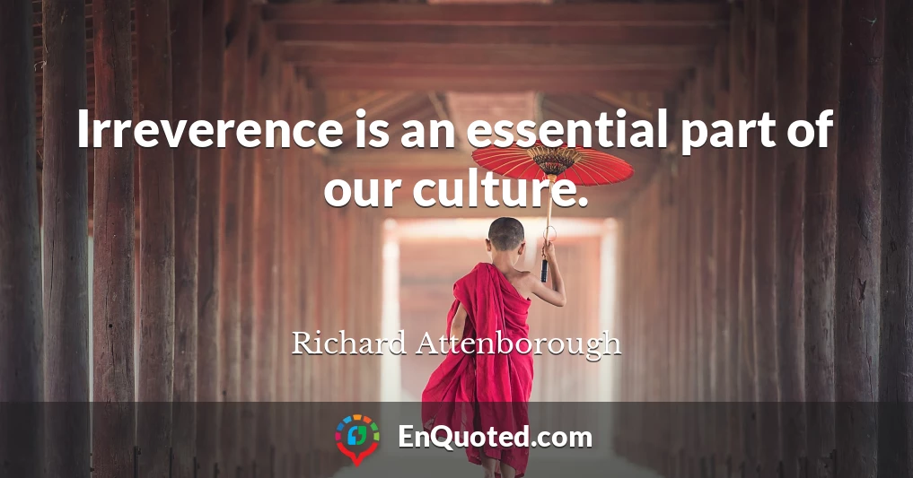 Irreverence is an essential part of our culture.