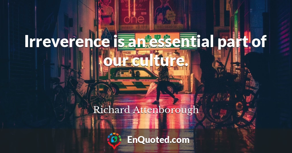 Irreverence is an essential part of our culture.