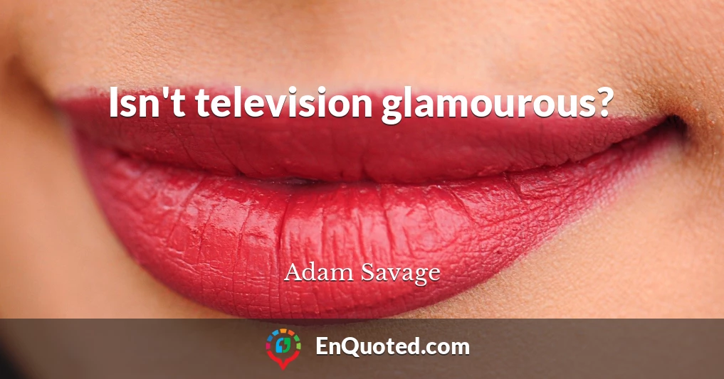Isn't television glamourous?