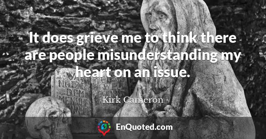 It does grieve me to think there are people misunderstanding my heart on an issue.