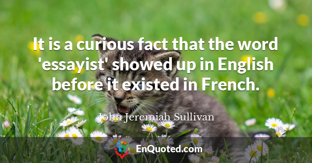 It is a curious fact that the word 'essayist' showed up in English before it existed in French.