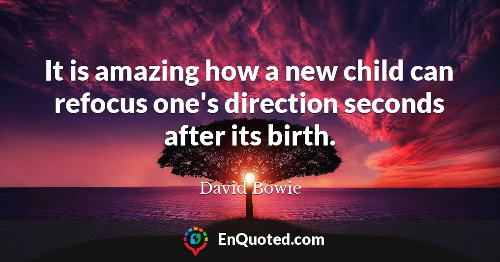 It is amazing how a new child can refocus one's direction seconds after its birth.