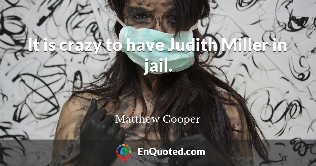 It is crazy to have Judith Miller in jail.