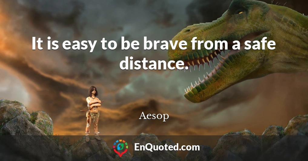 It is easy to be brave from a safe distance.