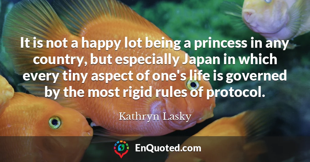 It is not a happy lot being a princess in any country, but especially Japan in which every tiny aspect of one's life is governed by the most rigid rules of protocol.