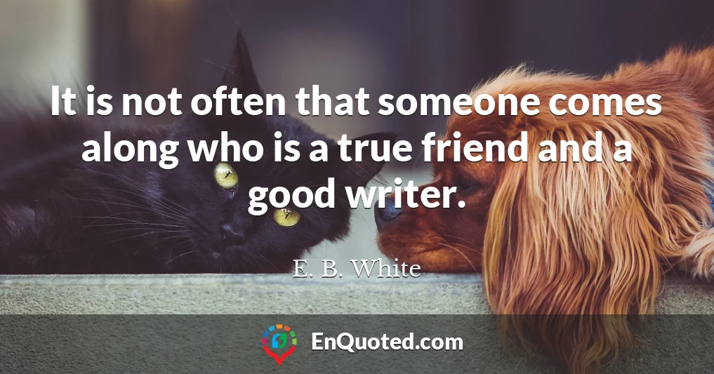 It is not often that someone comes along who is a true friend and a good writer.