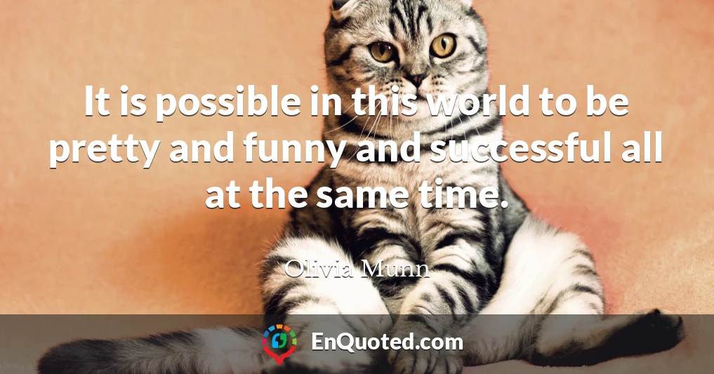It is possible in this world to be pretty and funny and successful all at the same time.