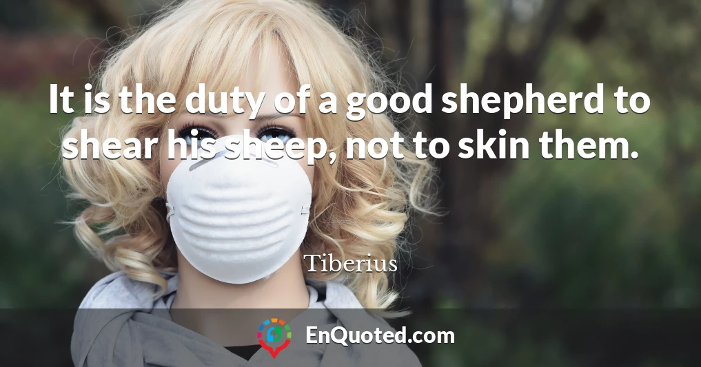 It is the duty of a good shepherd to shear his sheep, not to skin them.