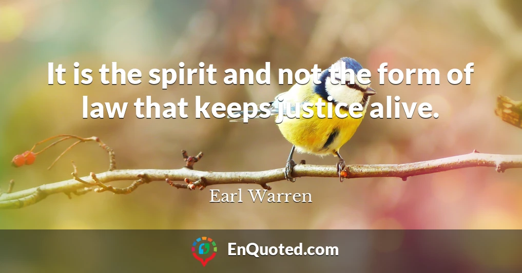 It is the spirit and not the form of law that keeps justice alive.