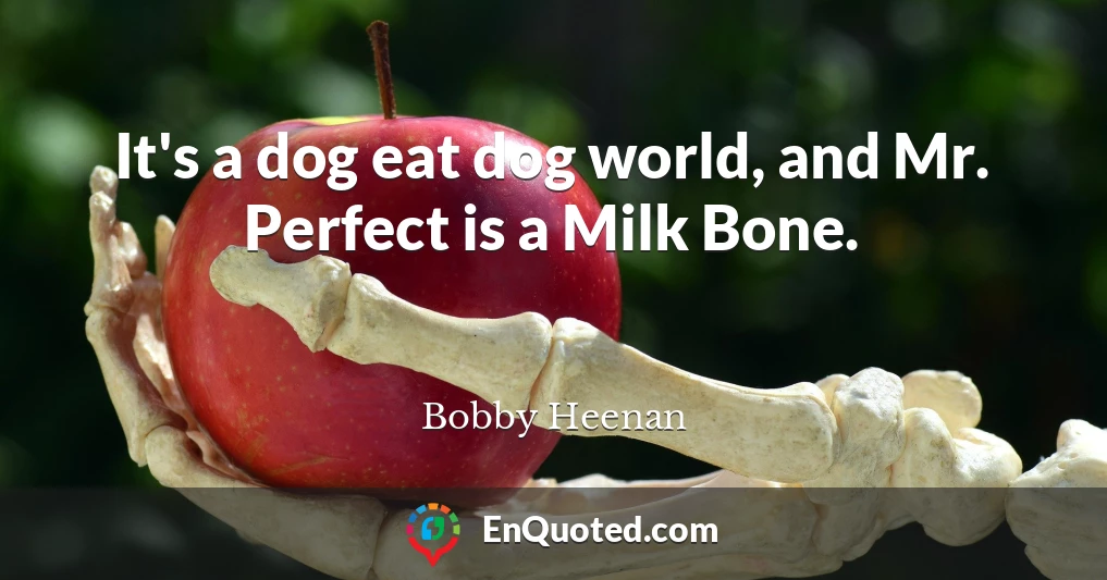 It's a dog eat dog world, and Mr. Perfect is a Milk Bone.