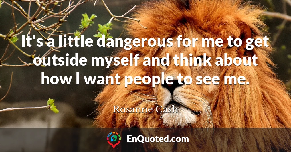 It's a little dangerous for me to get outside myself and think about how I want people to see me.