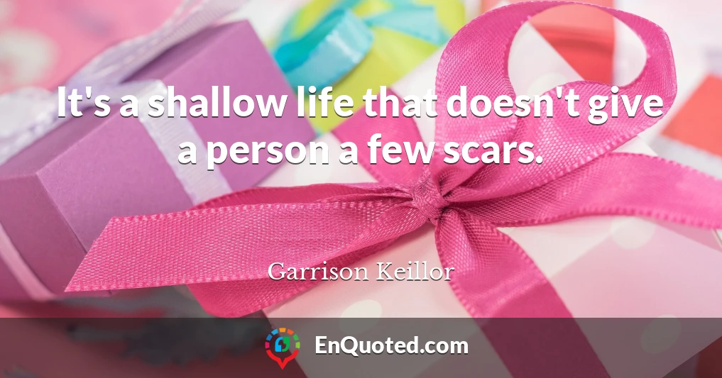 It's a shallow life that doesn't give a person a few scars.