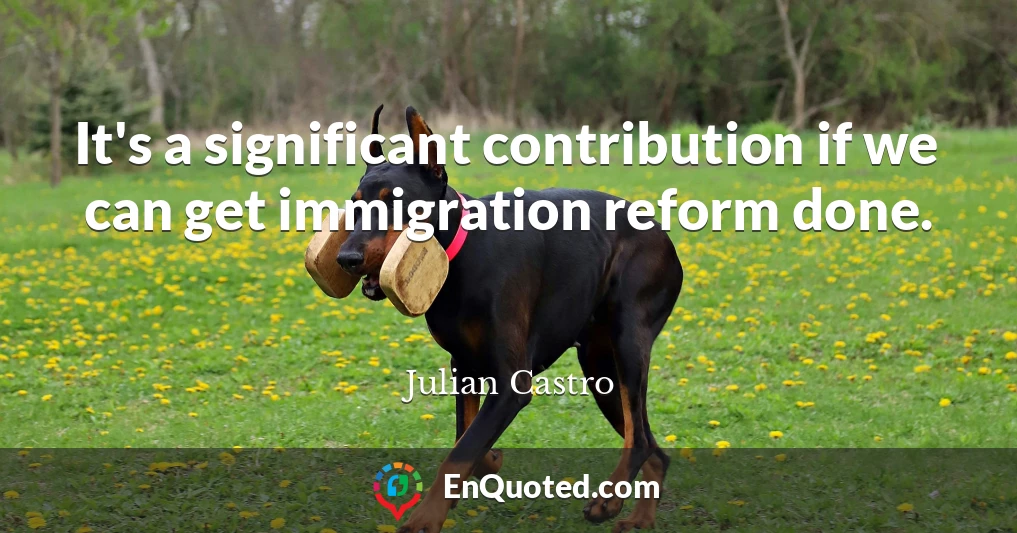 It's a significant contribution if we can get immigration reform done.