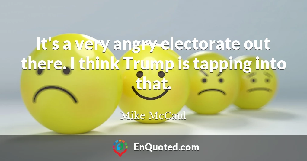 It's a very angry electorate out there. I think Trump is tapping into that.