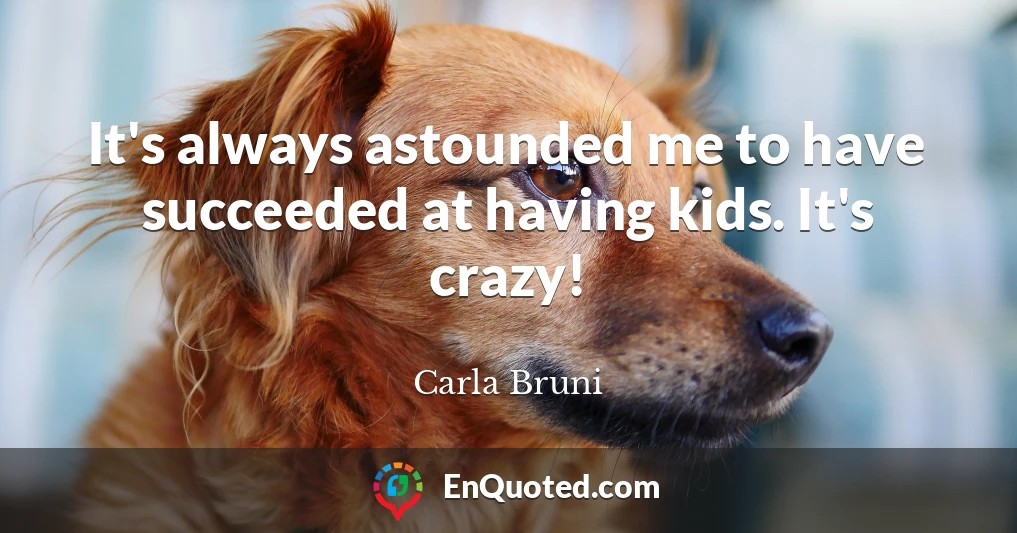 It's always astounded me to have succeeded at having kids. It's crazy!
