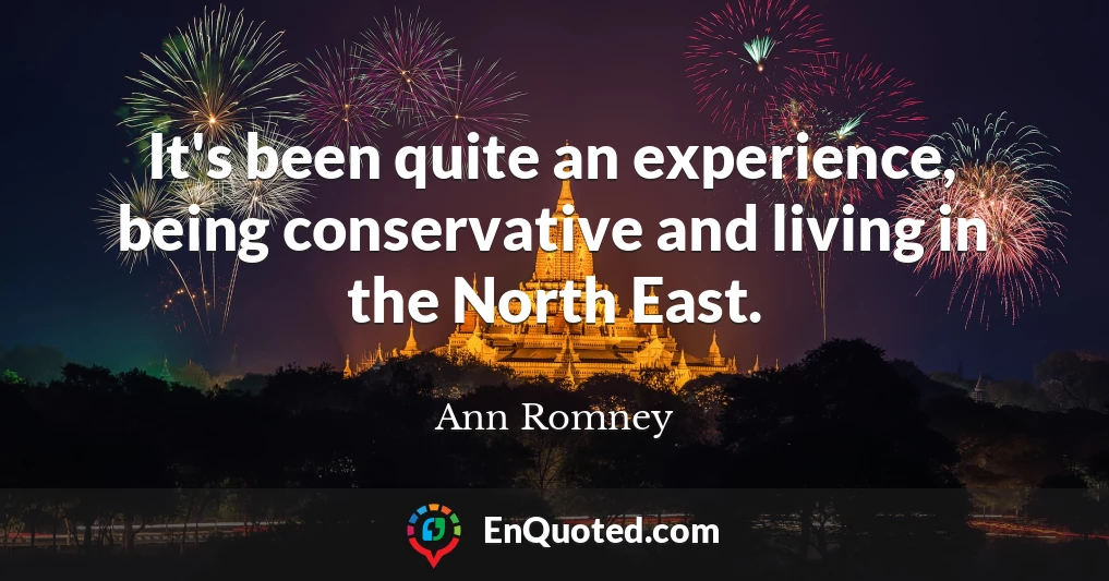 It's been quite an experience, being conservative and living in the North East.