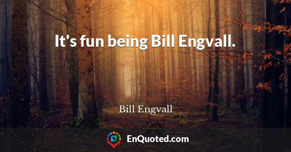 It's fun being Bill Engvall.