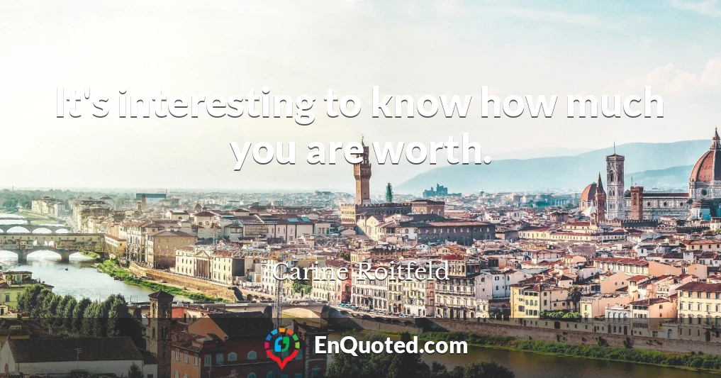 It's interesting to know how much you are worth.