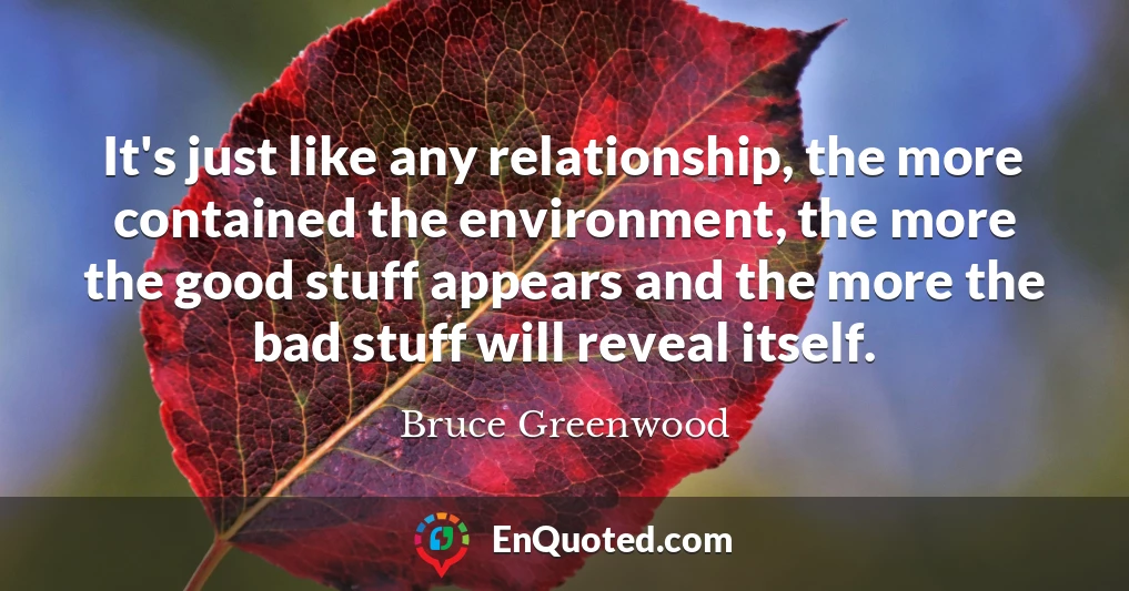 It's just like any relationship, the more contained the environment, the more the good stuff appears and the more the bad stuff will reveal itself.