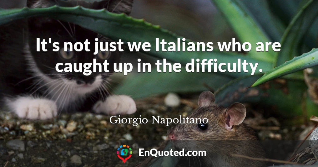 It's not just we Italians who are caught up in the difficulty.