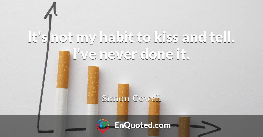 It's not my habit to kiss and tell. I've never done it.