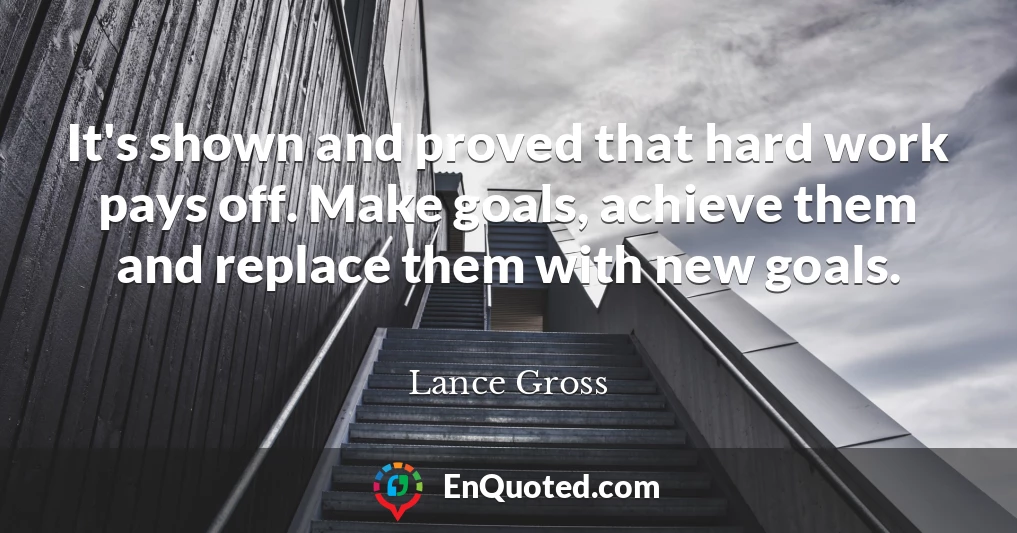 It's shown and proved that hard work pays off. Make goals, achieve them and replace them with new goals.