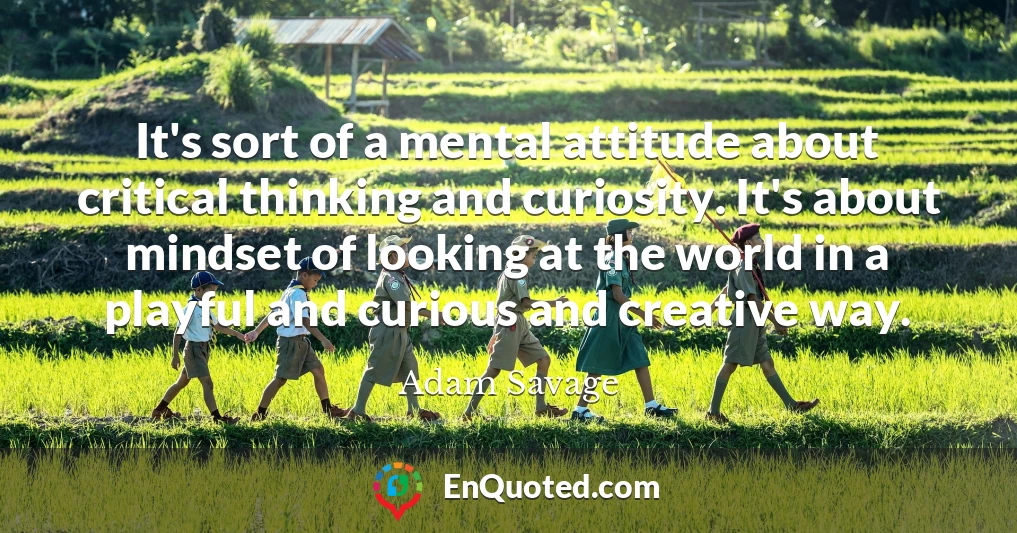 It's sort of a mental attitude about critical thinking and curiosity. It's about mindset of looking at the world in a playful and curious and creative way.