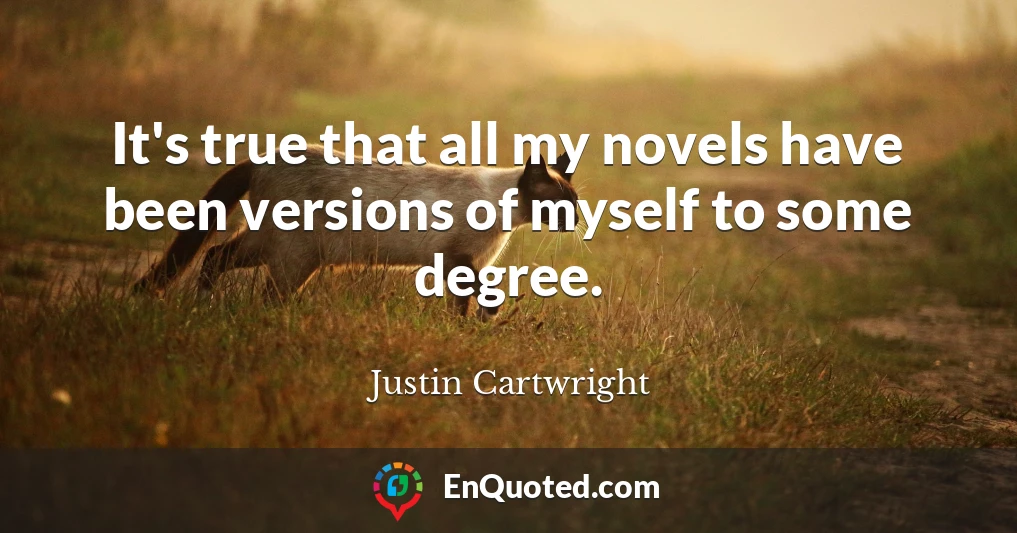 It's true that all my novels have been versions of myself to some degree.
