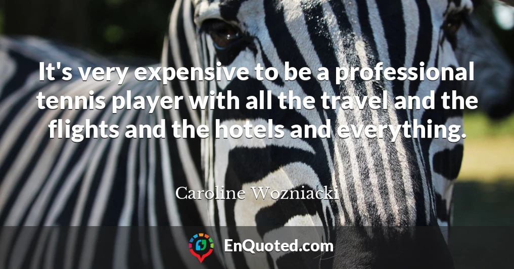 It's very expensive to be a professional tennis player with all the travel and the flights and the hotels and everything.