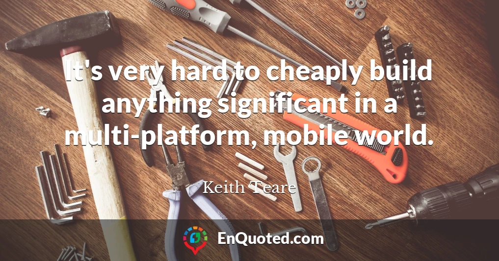 It's very hard to cheaply build anything significant in a multi-platform, mobile world.