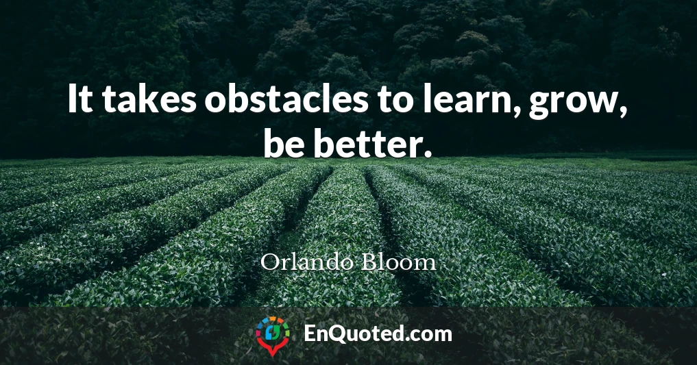 It takes obstacles to learn, grow, be better.