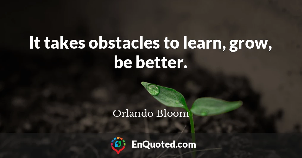 It takes obstacles to learn, grow, be better.