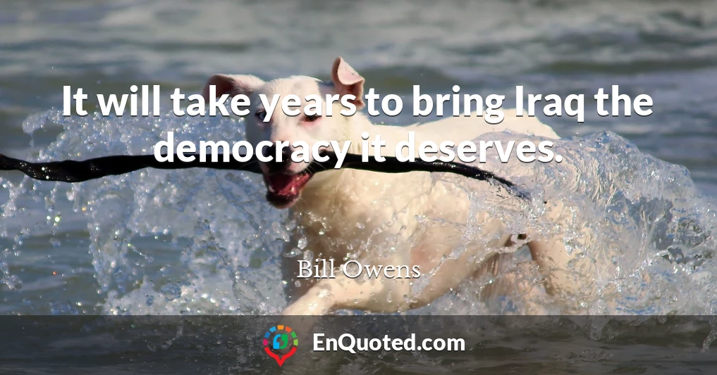 It will take years to bring Iraq the democracy it deserves.