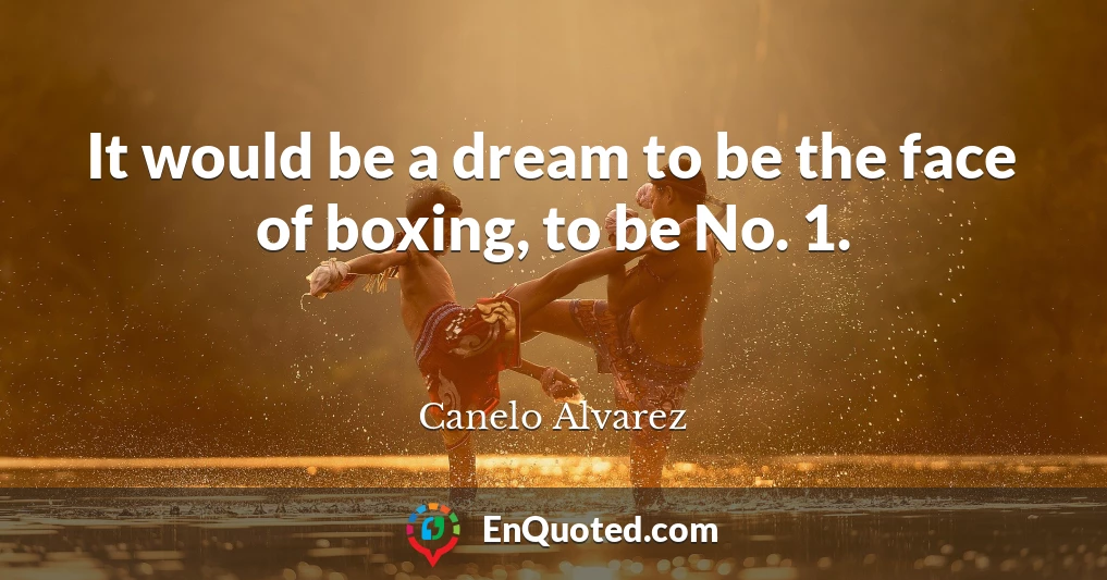 It would be a dream to be the face of boxing, to be No. 1.