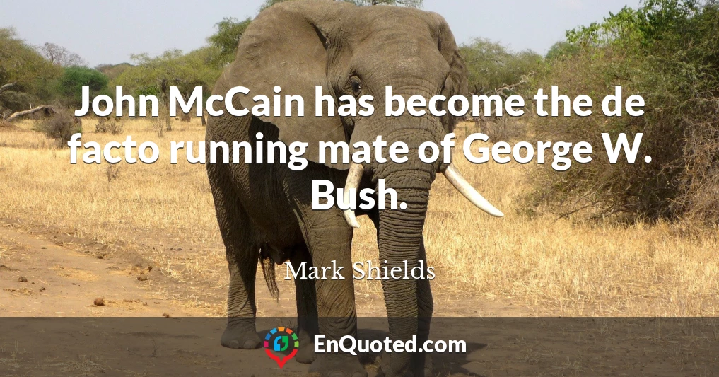 John McCain has become the de facto running mate of George W. Bush.